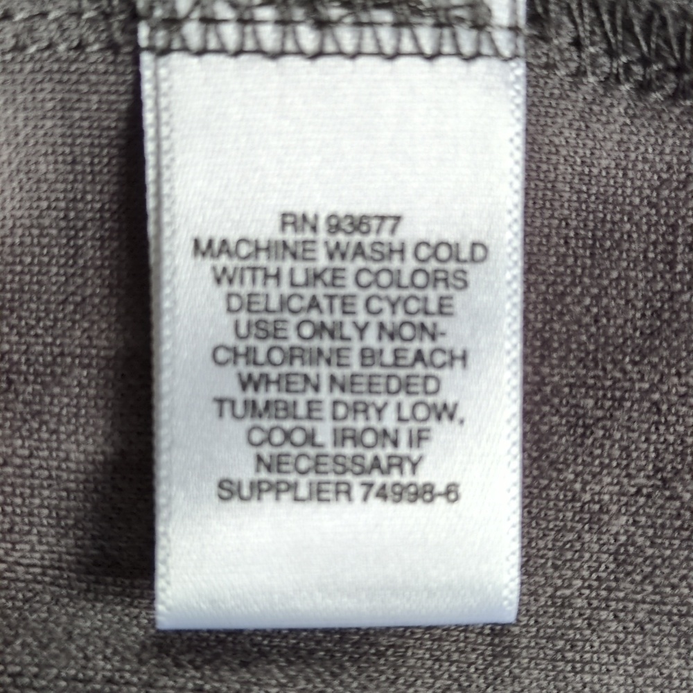 Claiborne Men's Short-Sleeve Ribbed Crew Neck Shirt. Size L. Gray - Picture 5 of 6